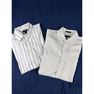 Lot of 2 Express Men's Size Large 16 - 16.5 Dress Shirts Italian Cloth & Premium